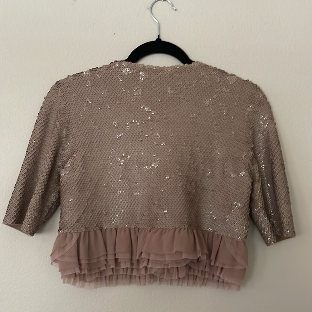 NWT BCBG Sequin Embellished Jacket with Ruffle Hem Size S - Picture 9 of 9